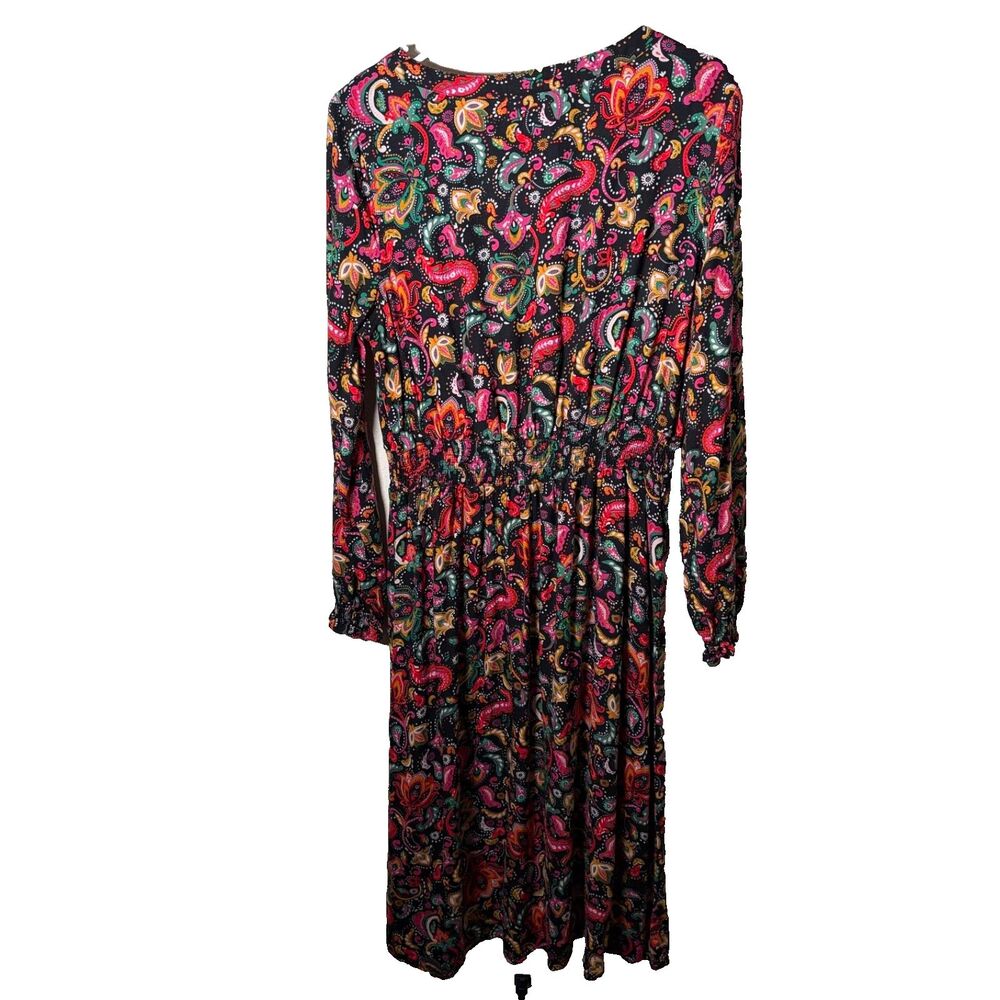 Croft & Barrow Dress Women's Long Medium Sheath Long Sleeve Colorful Artsy - Picture 2 of 8